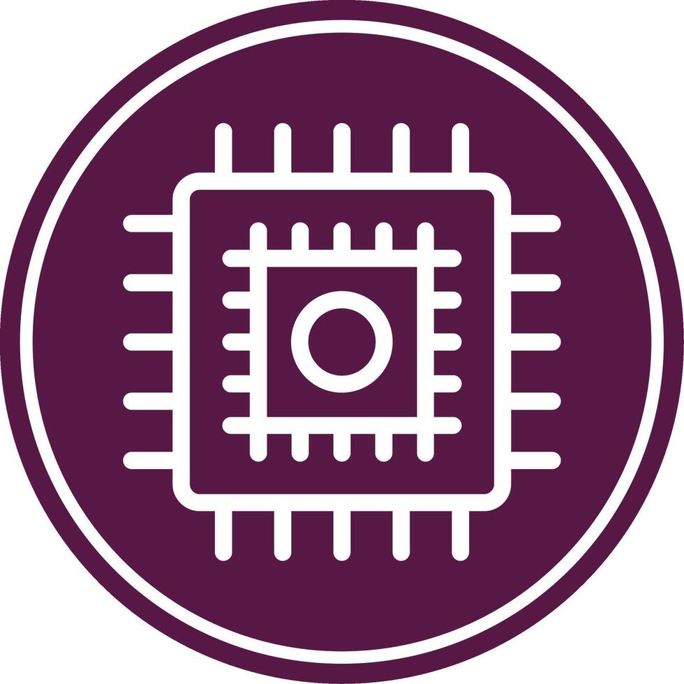 Cpu Line Circle Icon vector