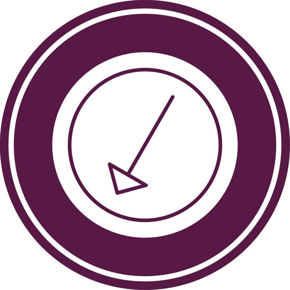 Left Down Glyph Circle Icon vector
