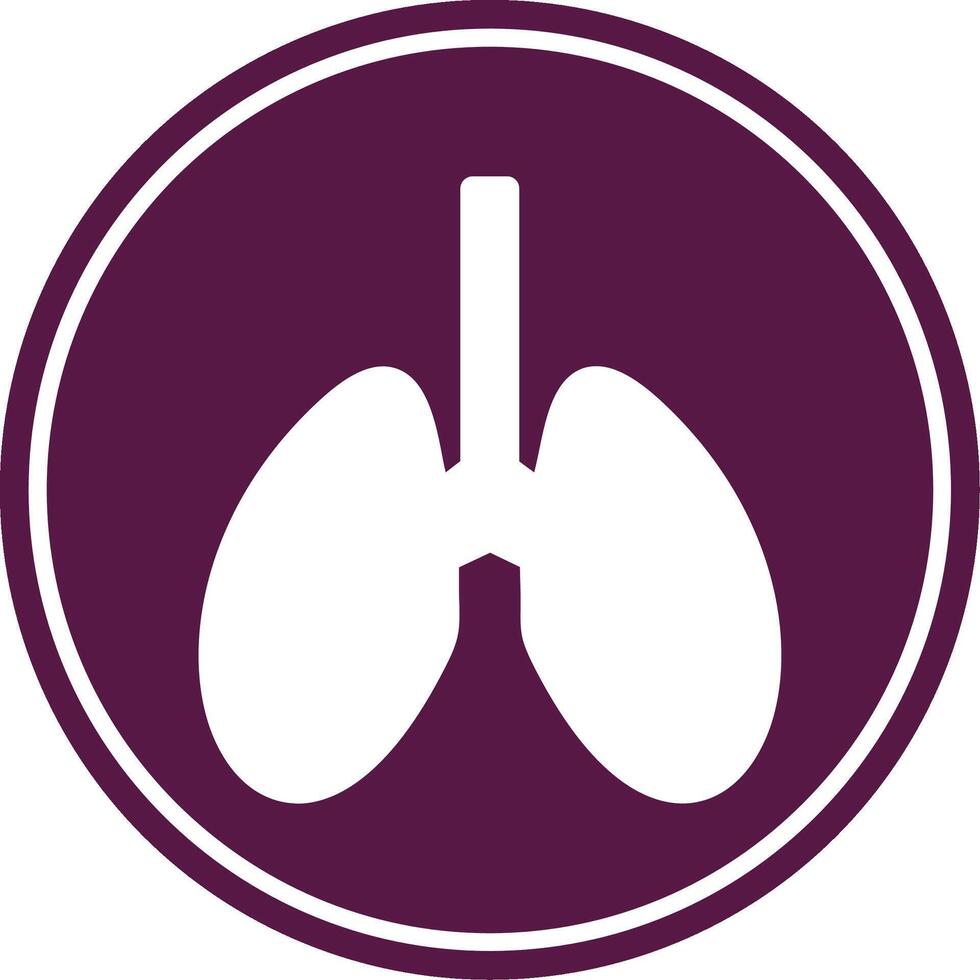 Lungs Glyph Circle Icon vector