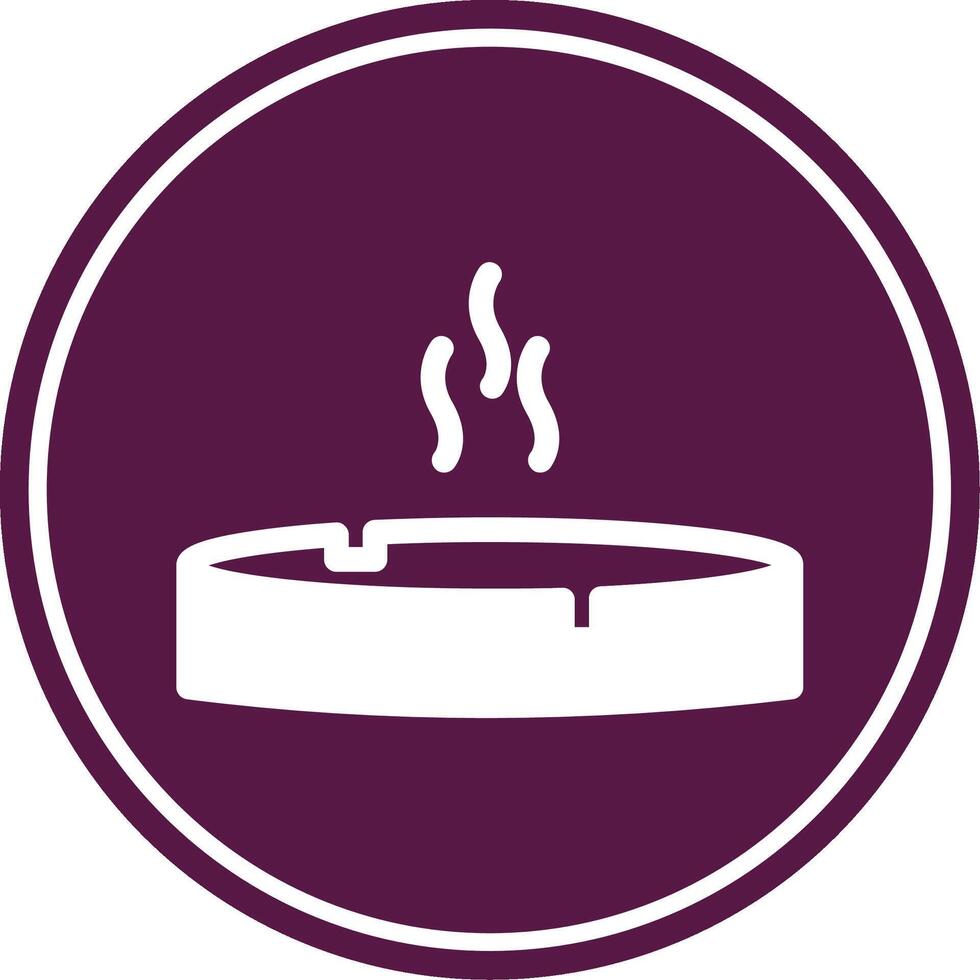 Ashtray Glyph Circle Icon vector