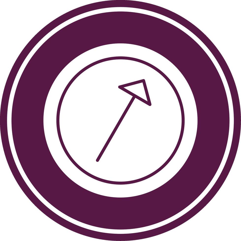 Right Up Glyph Circle Icon vector