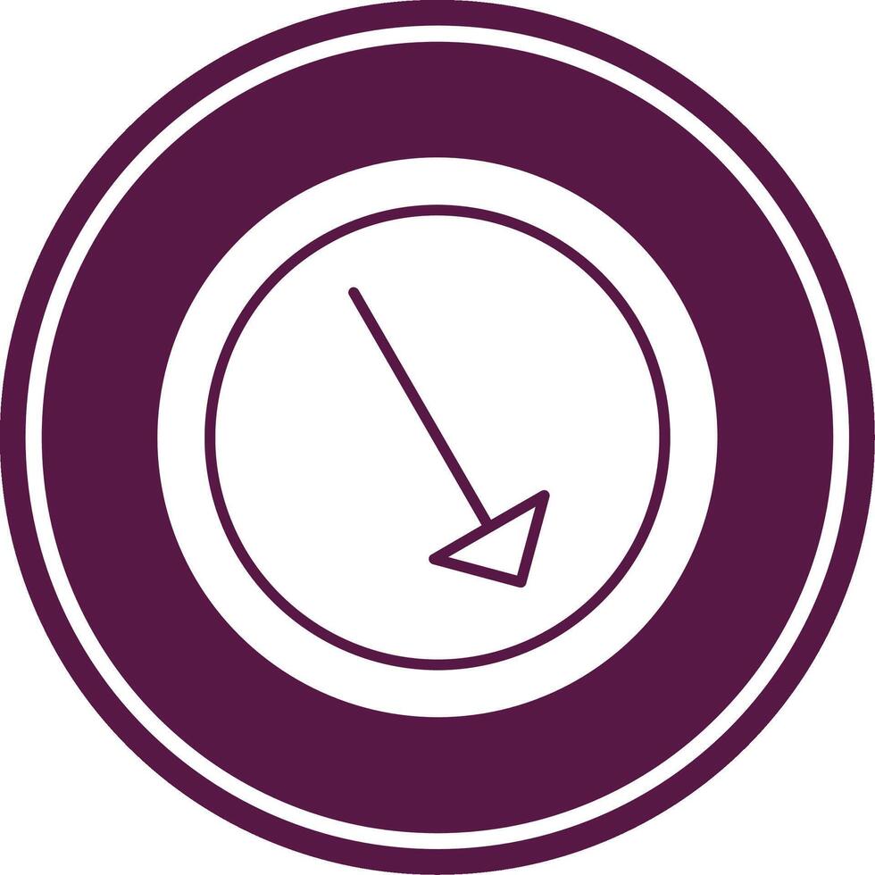 Right Down Glyph Circle Icon vector