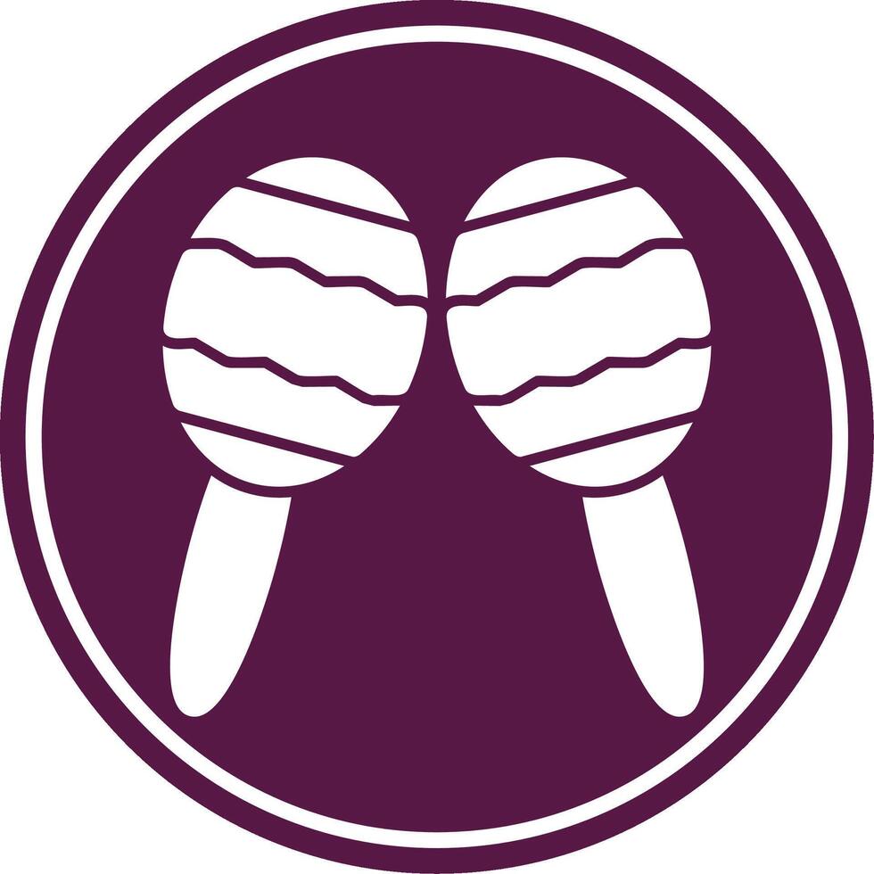 Maracas Glyph Circle Icon vector