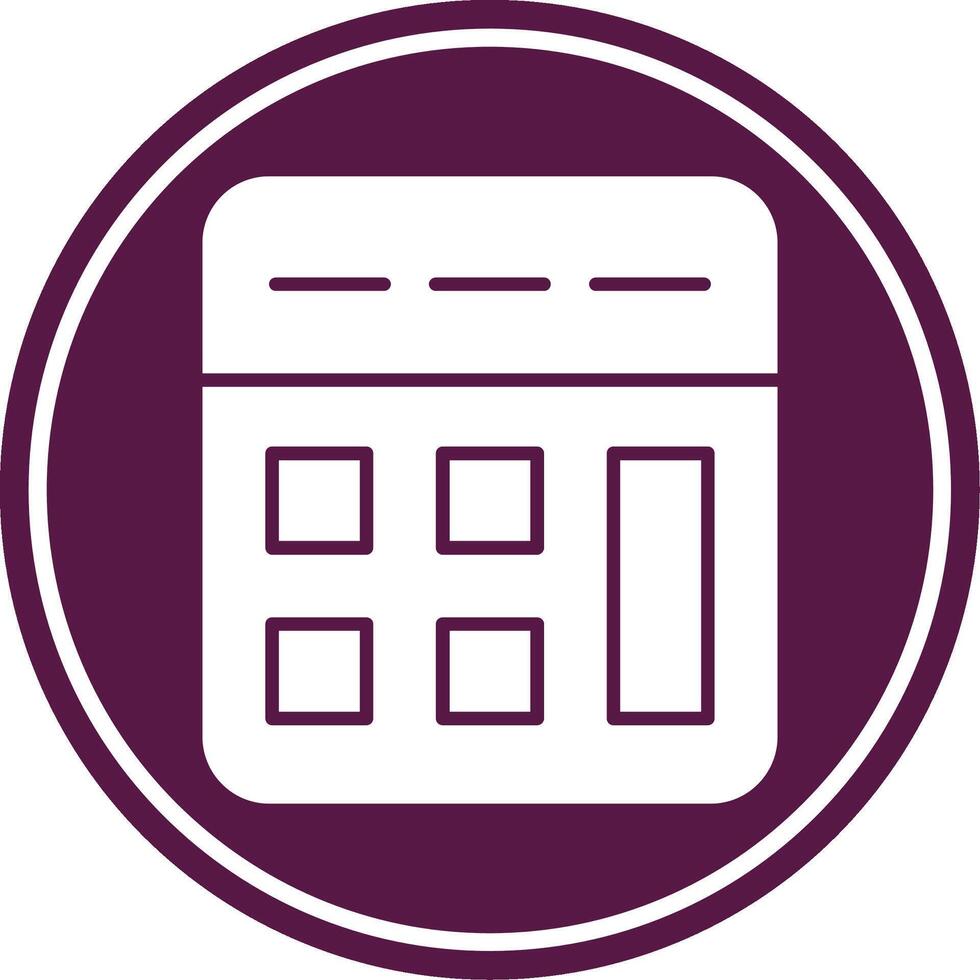 Calculator Glyph Circle Icon vector