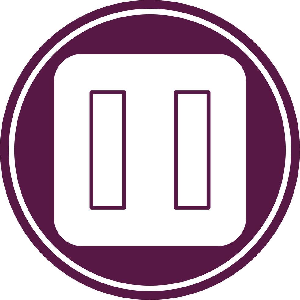 Pause Button Glyph Circle Icon vector