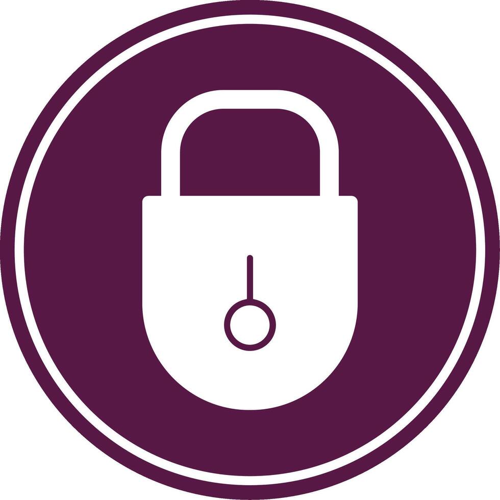 Lock Glyph Circle Icon vector