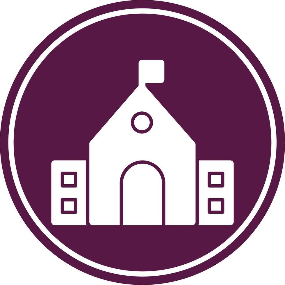 School Glyph Circle Icon vector