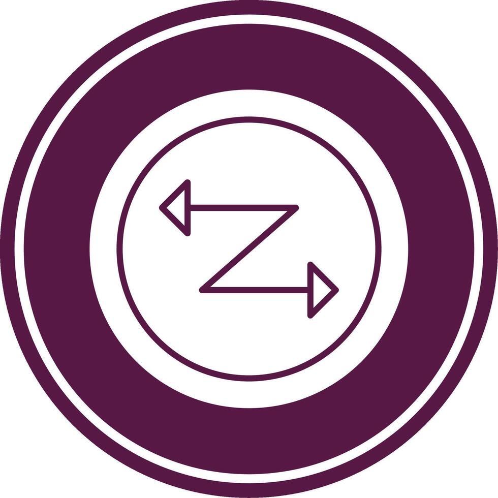 Zig Zag Glyph Circle Icon vector