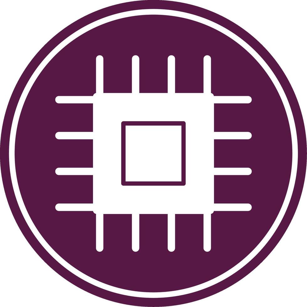 Cpu Glyph Circle Icon vector