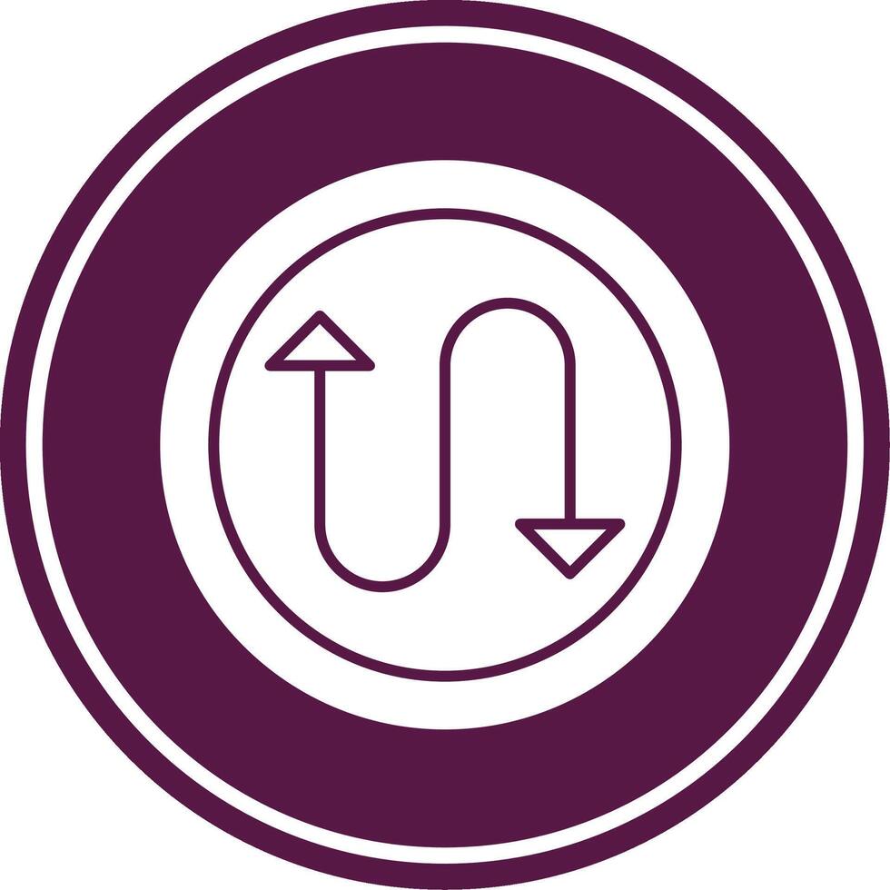 Two Arrows Glyph Circle Icon vector