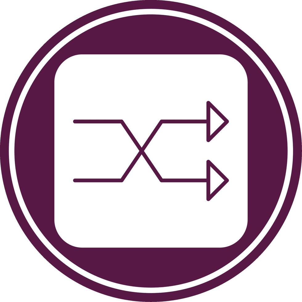 Shuffle Glyph Circle Icon vector