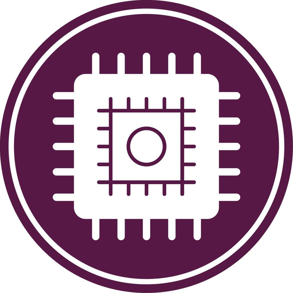 Cpu Glyph Circle Icon vector