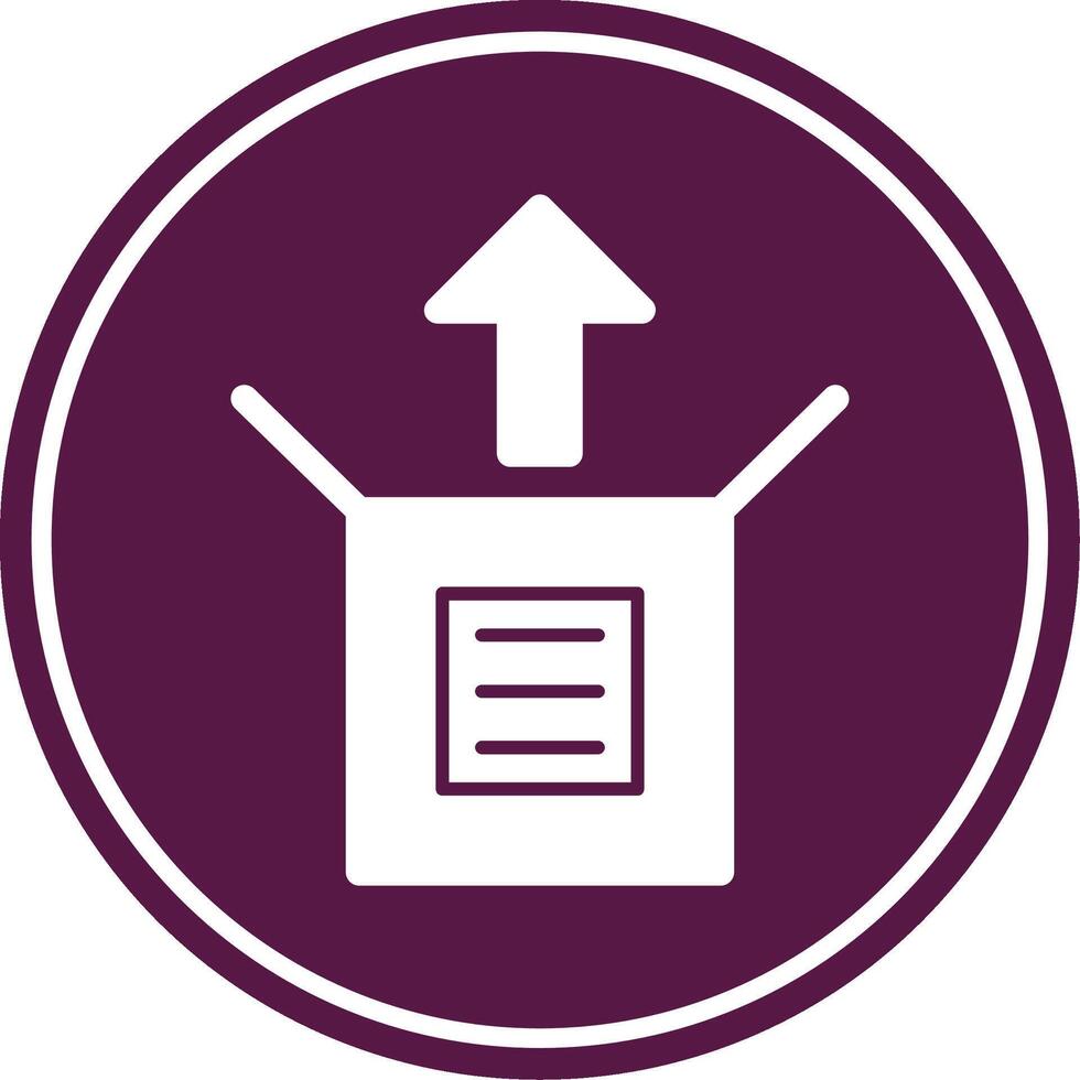 Unboxing Glyph Circle Icon vector