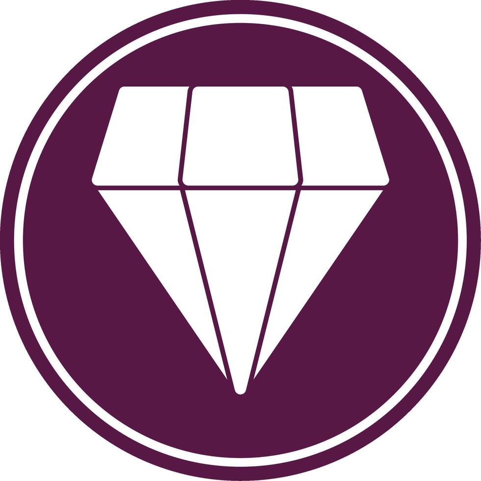 Diamond Glyph Circle Icon vector