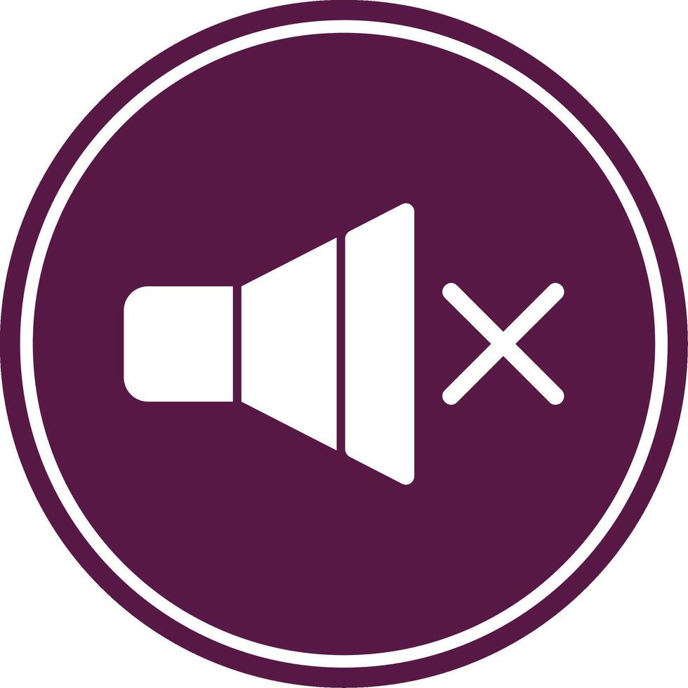 Mute Glyph Circle Icon vector