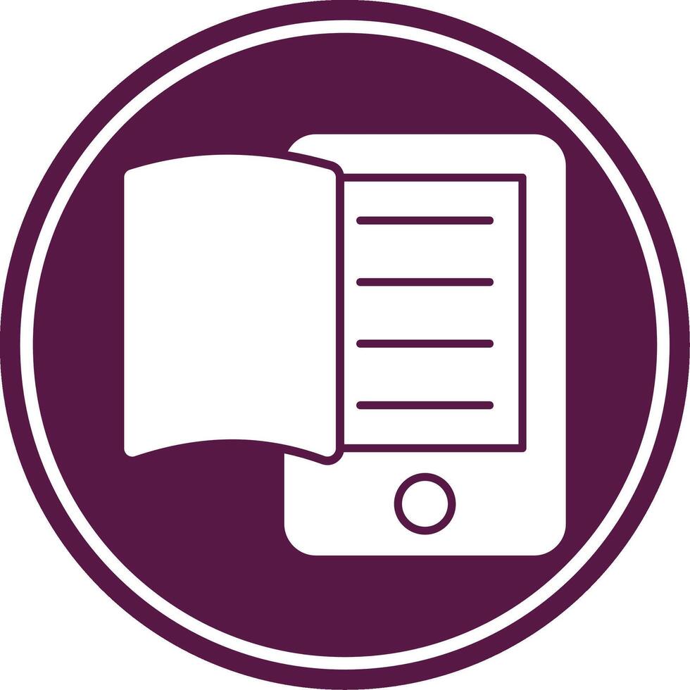 Electronic Book Glyph Circle Icon vector