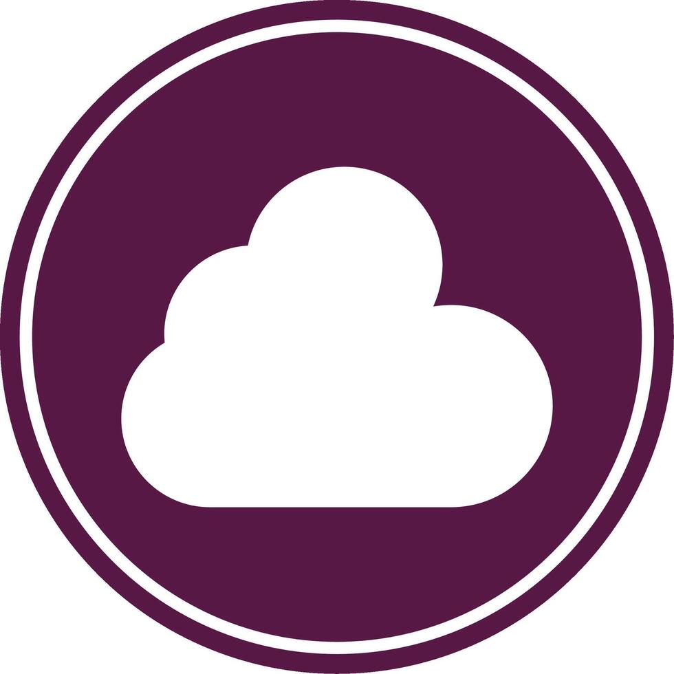 Cloud Glyph Circle Icon vector