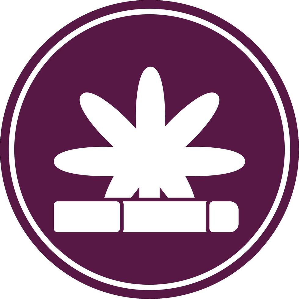 Weed Leaf Glyph Circle Icon vector
