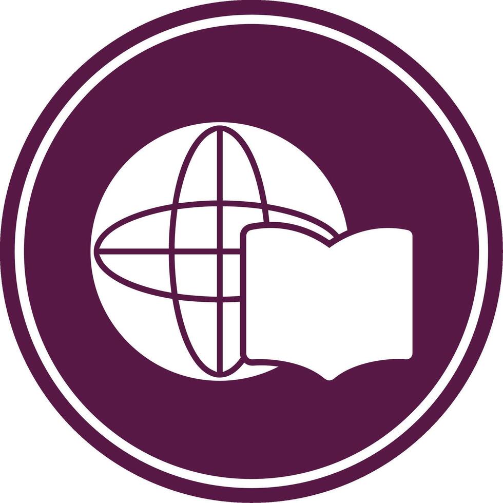 Distance Book Glyph Circle Icon vector
