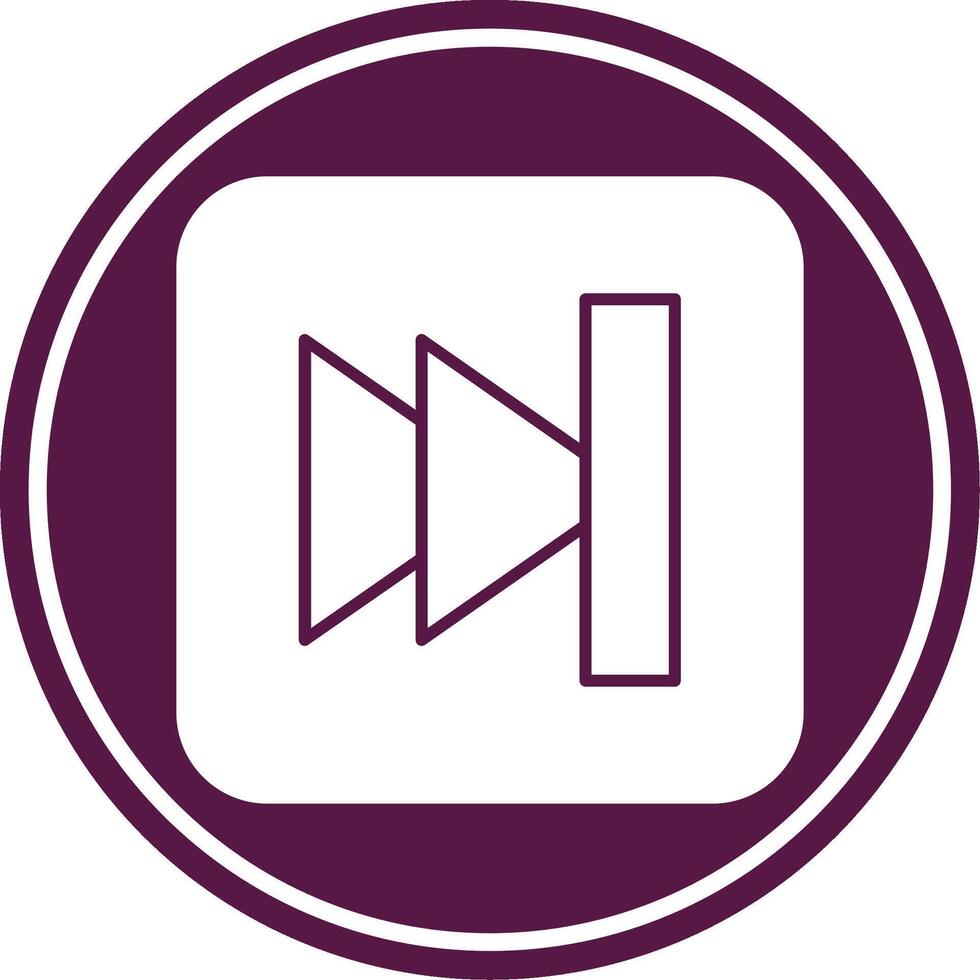 Skip Button Glyph Circle Icon vector