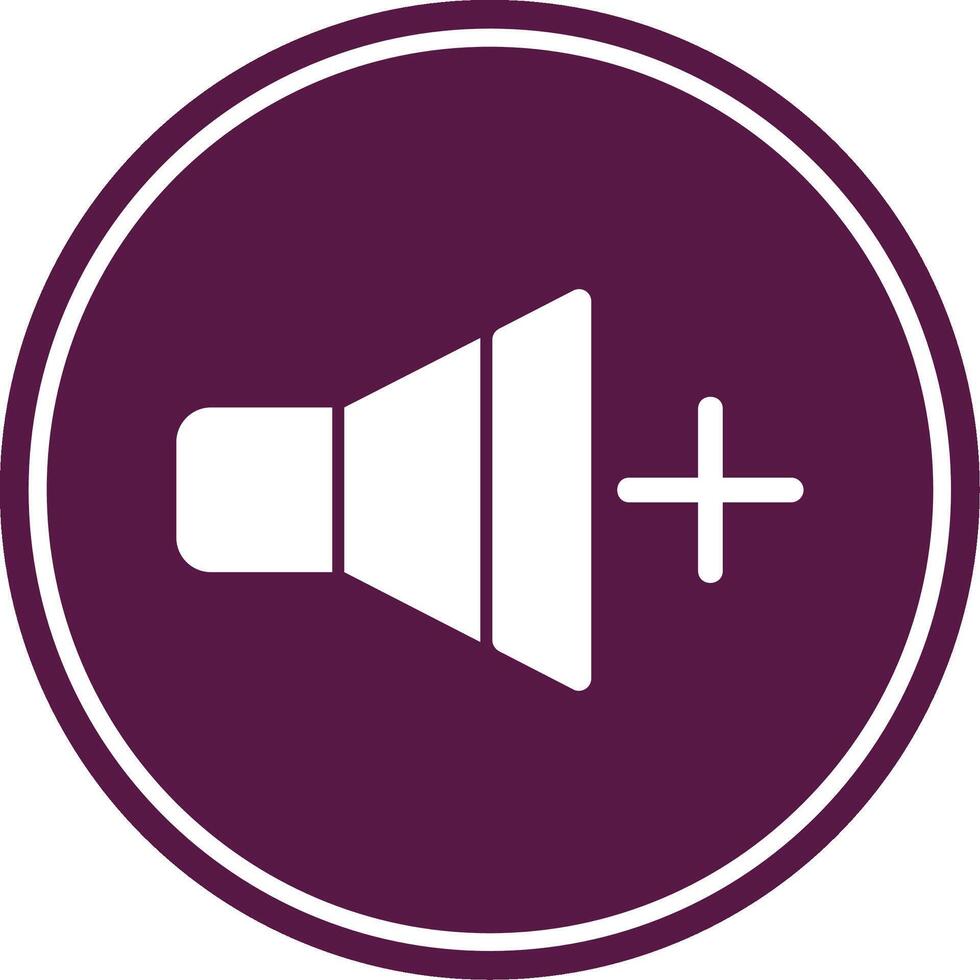 Volume Up Glyph Circle Icon vector