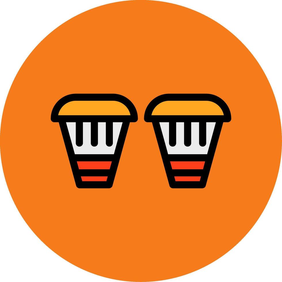 Bongo Filled Multi Circle Icon vector