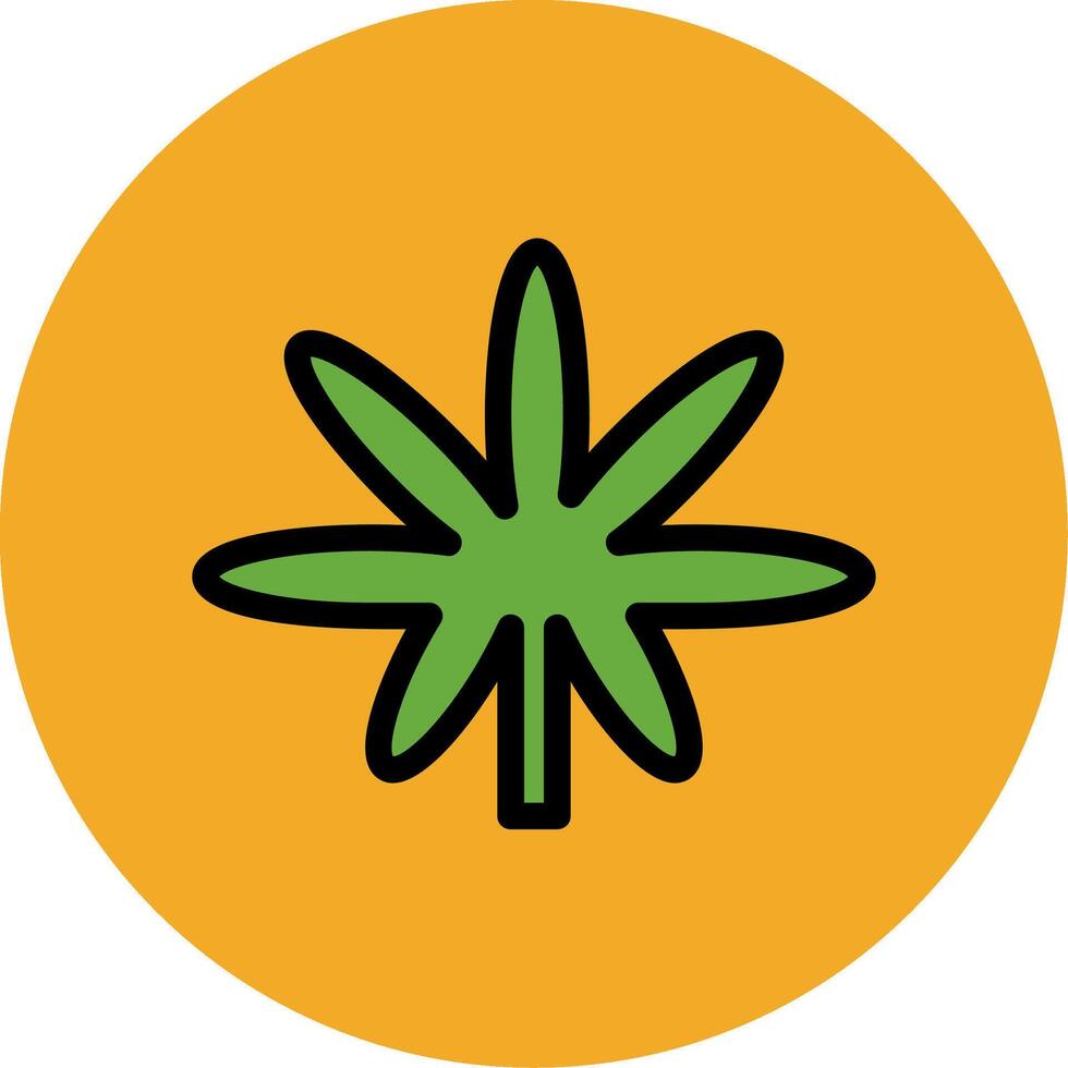Weed Filled Multi Circle Icon vector