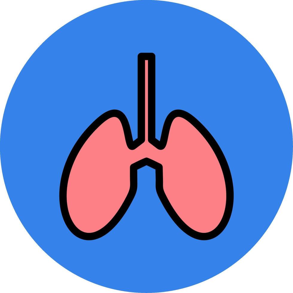 Lungs Filled Multi Circle Icon vector