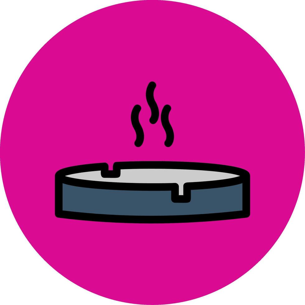 Ashtray Filled Multi Circle Icon vector