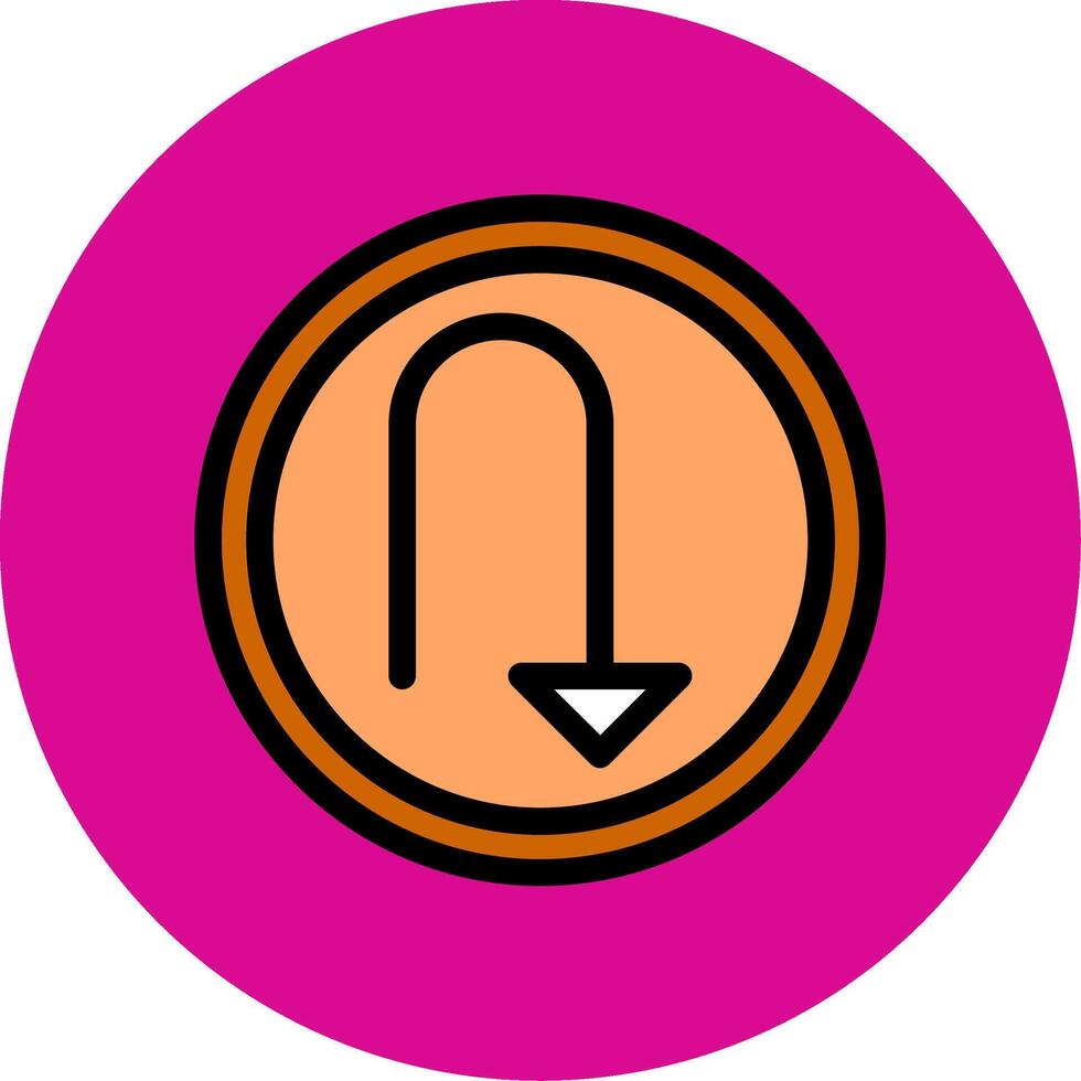 Down Arrow Filled Multi Circle Icon vector