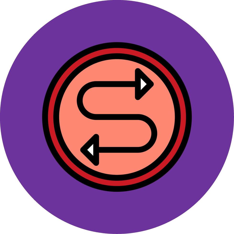Two Directions Filled Multi Circle Icon vector