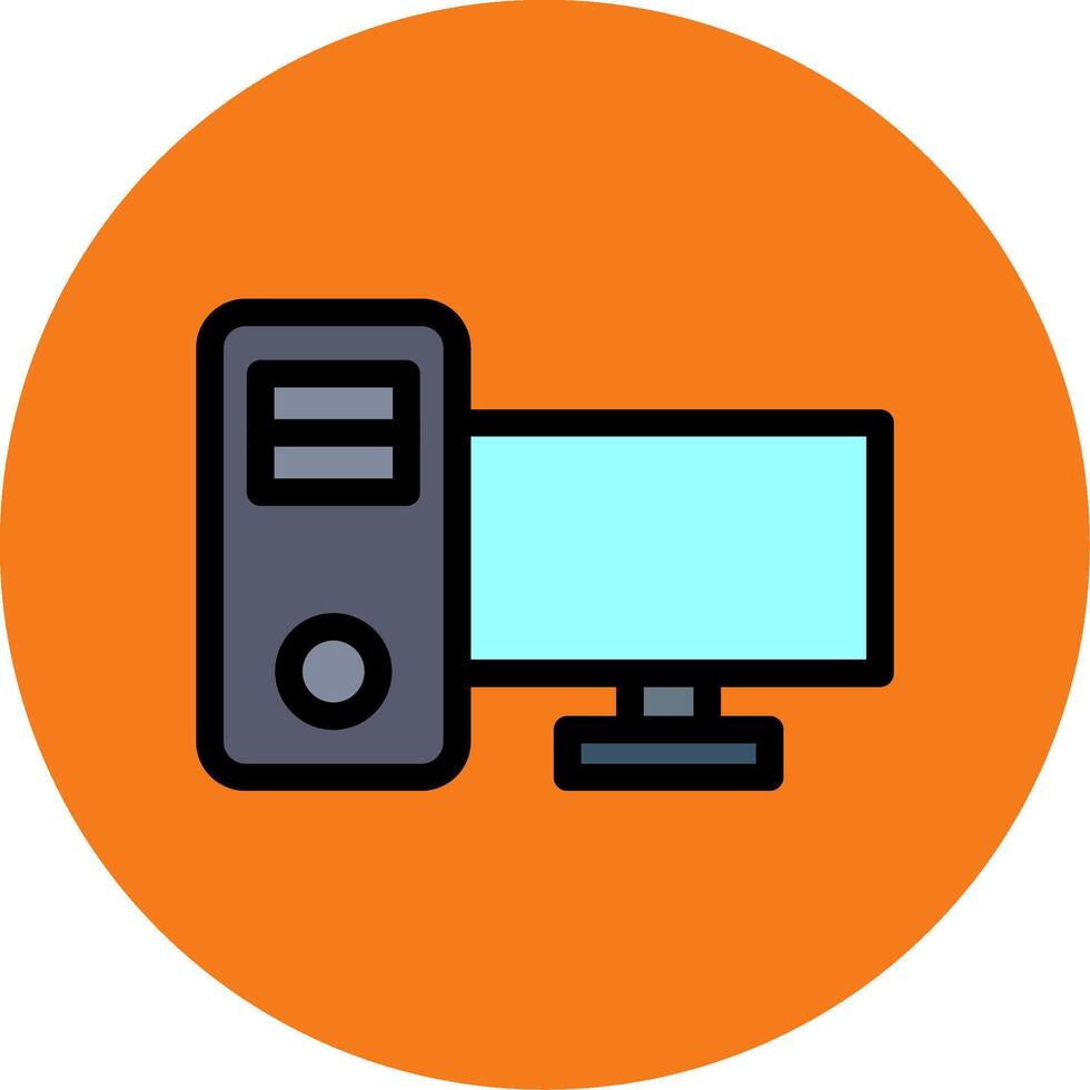 Computer Filled Multi Circle Icon vector