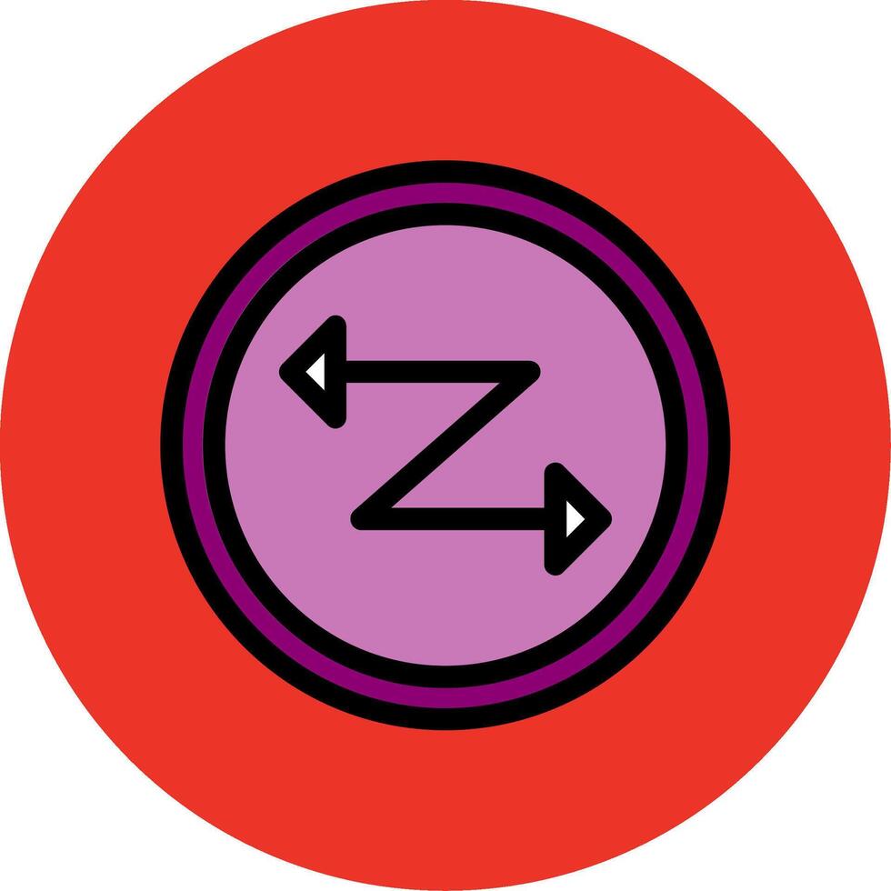 Zig Zag Filled Multi Circle Icon vector