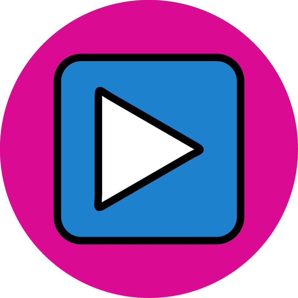 Play Button Filled Multi Circle Icon vector