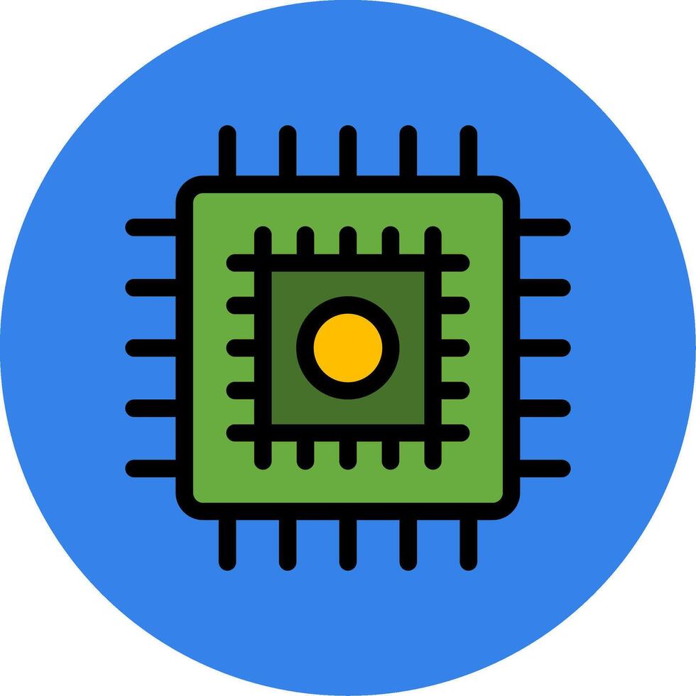 Cpu Filled Multi Circle Icon vector
