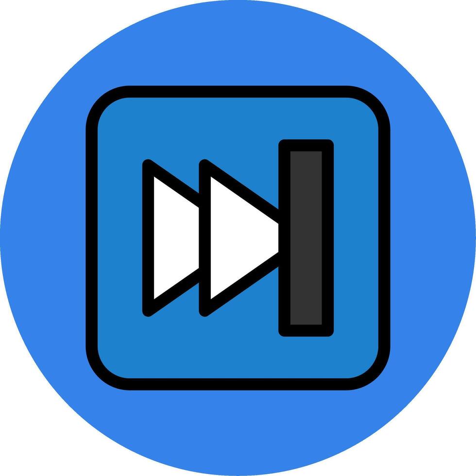 Skip Button Filled Multi Circle Icon vector