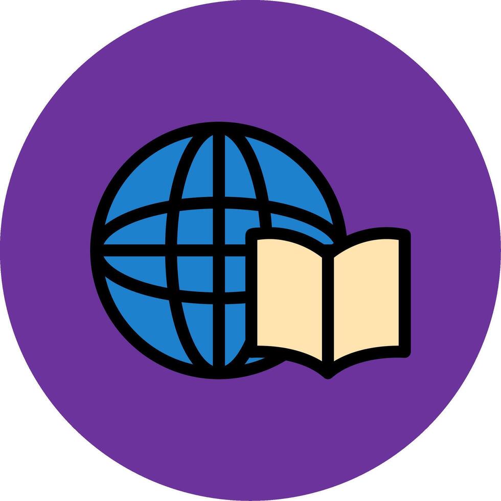 Distance Book Filled Multi Circle Icon vector