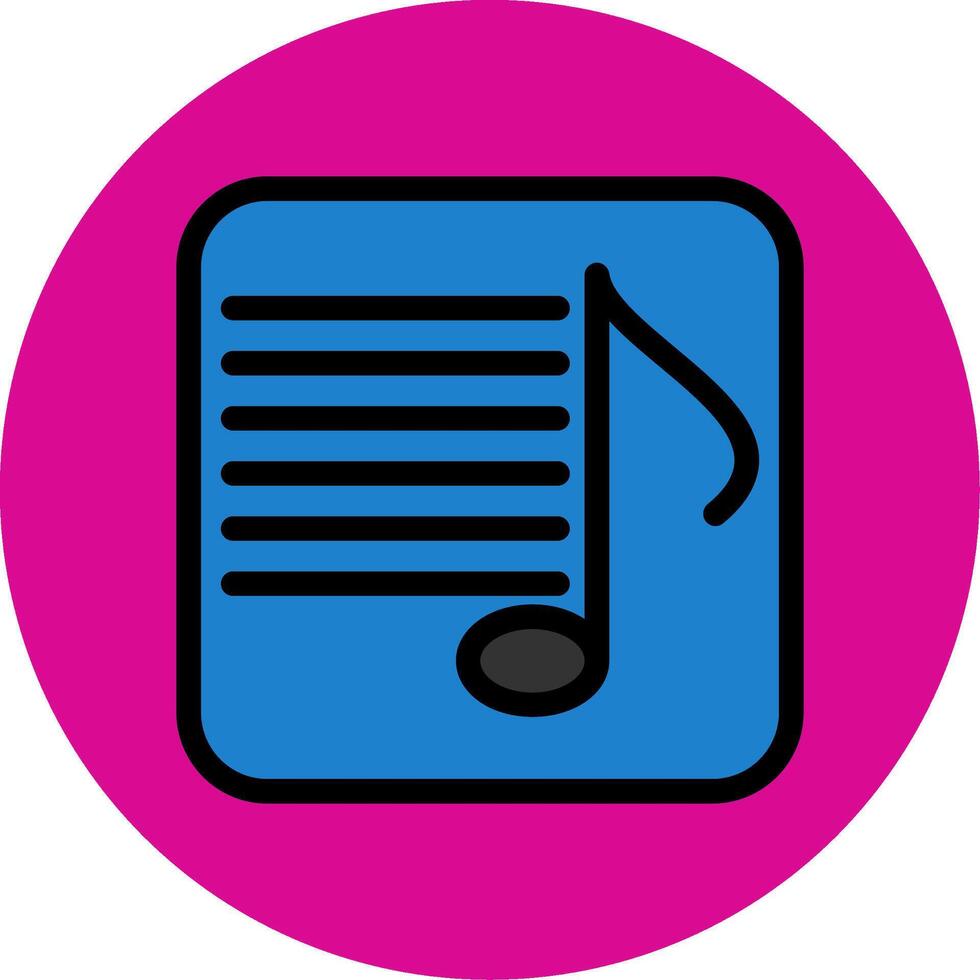 Song Lyrics Filled Multi Circle Icon vector