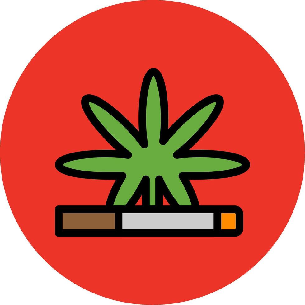 Weed Leaf Filled Multi Circle Icon vector