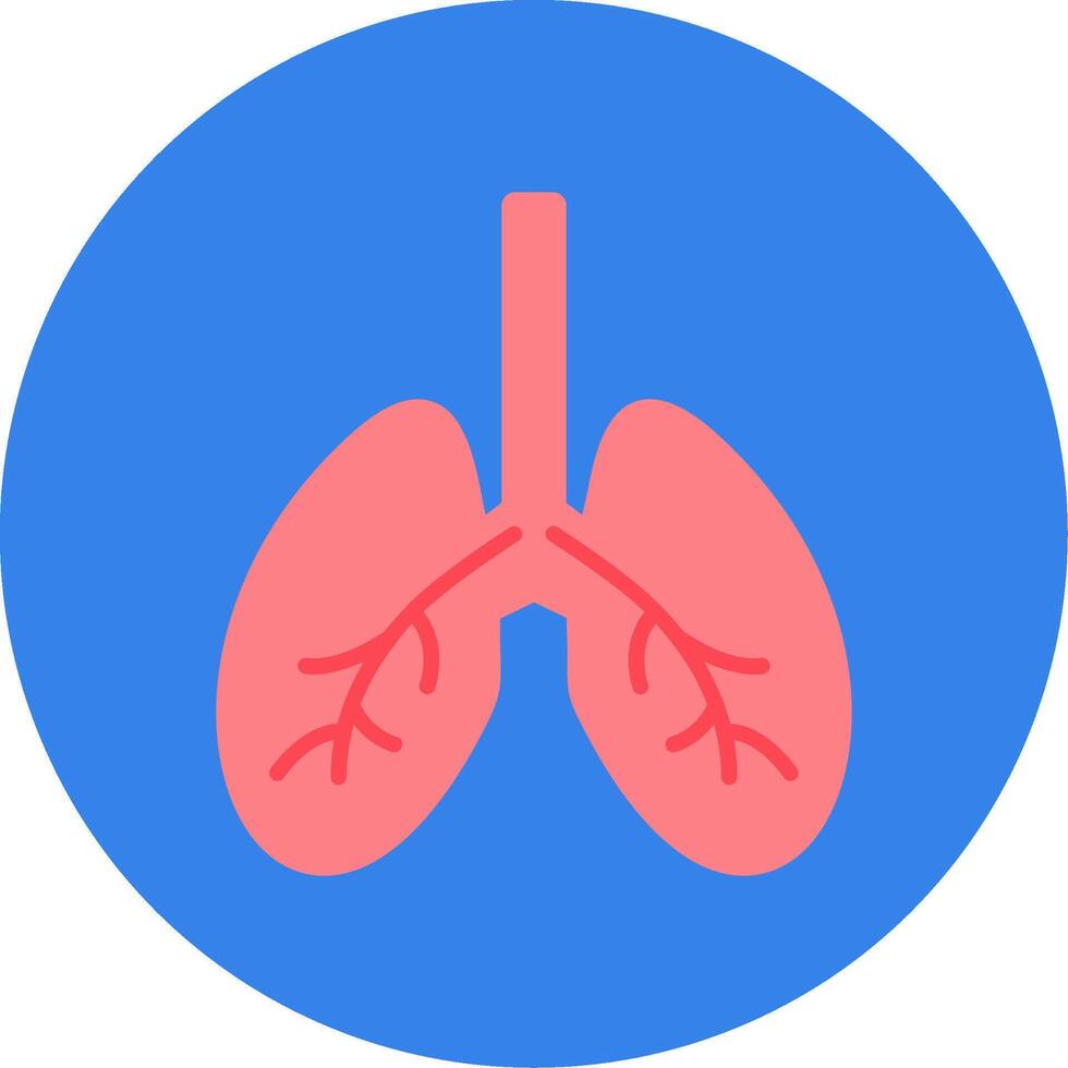 Lungs Flat Multi Circle Icon vector