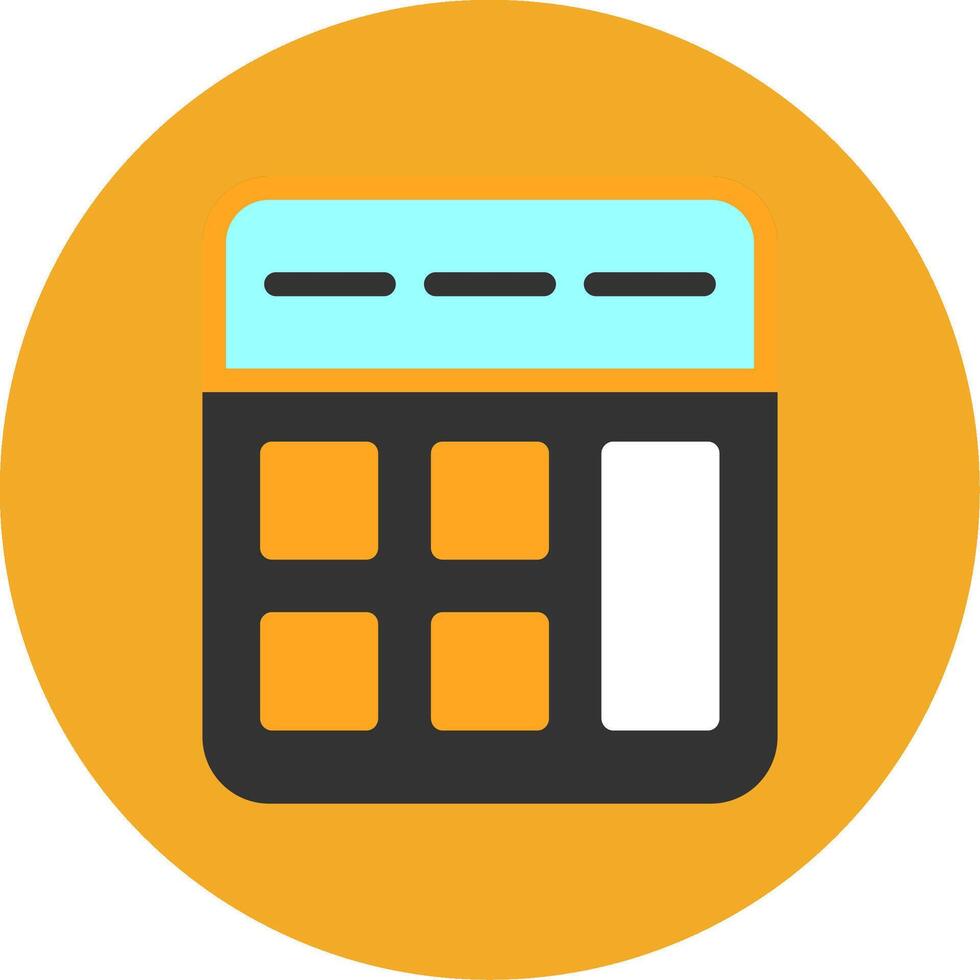 Calculator Flat Multi Circle Icon vector