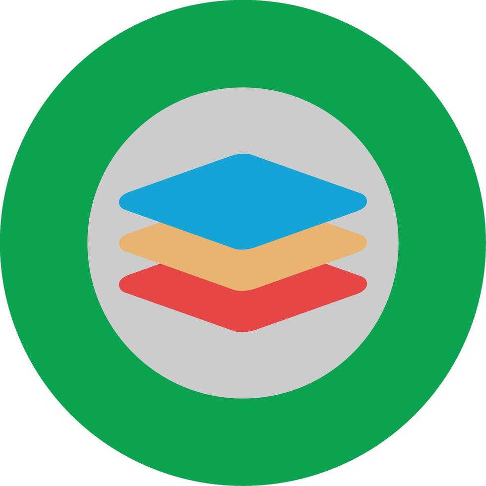 Layers Flat Multi Circle Icon vector