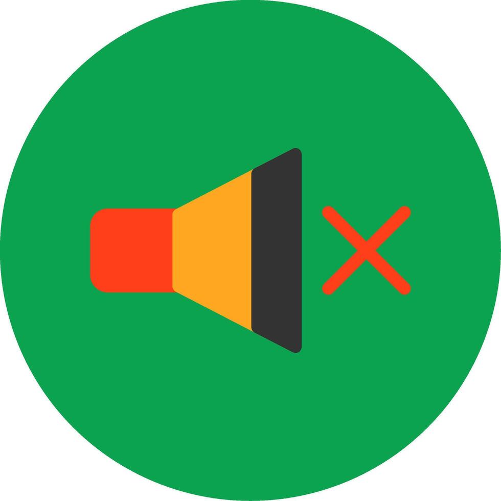 Mute Flat Multi Circle Icon vector