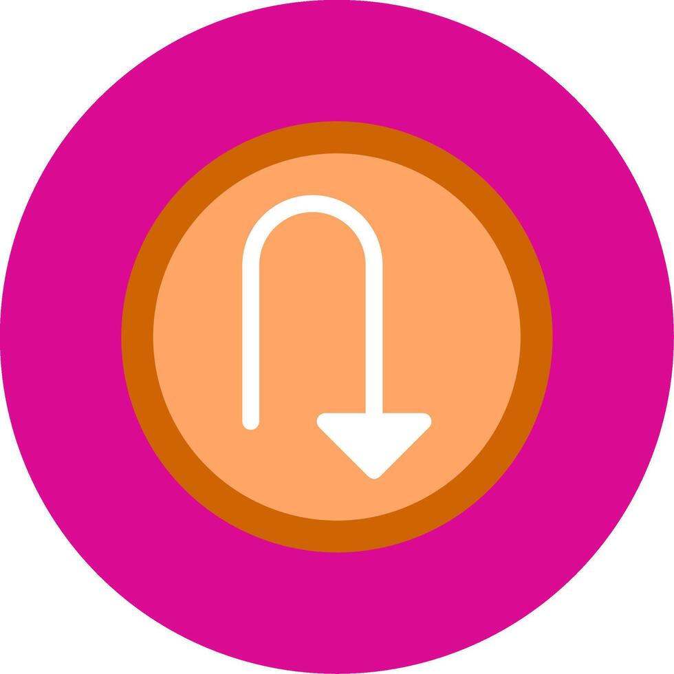 Down Arrow Flat Multi Circle Icon vector