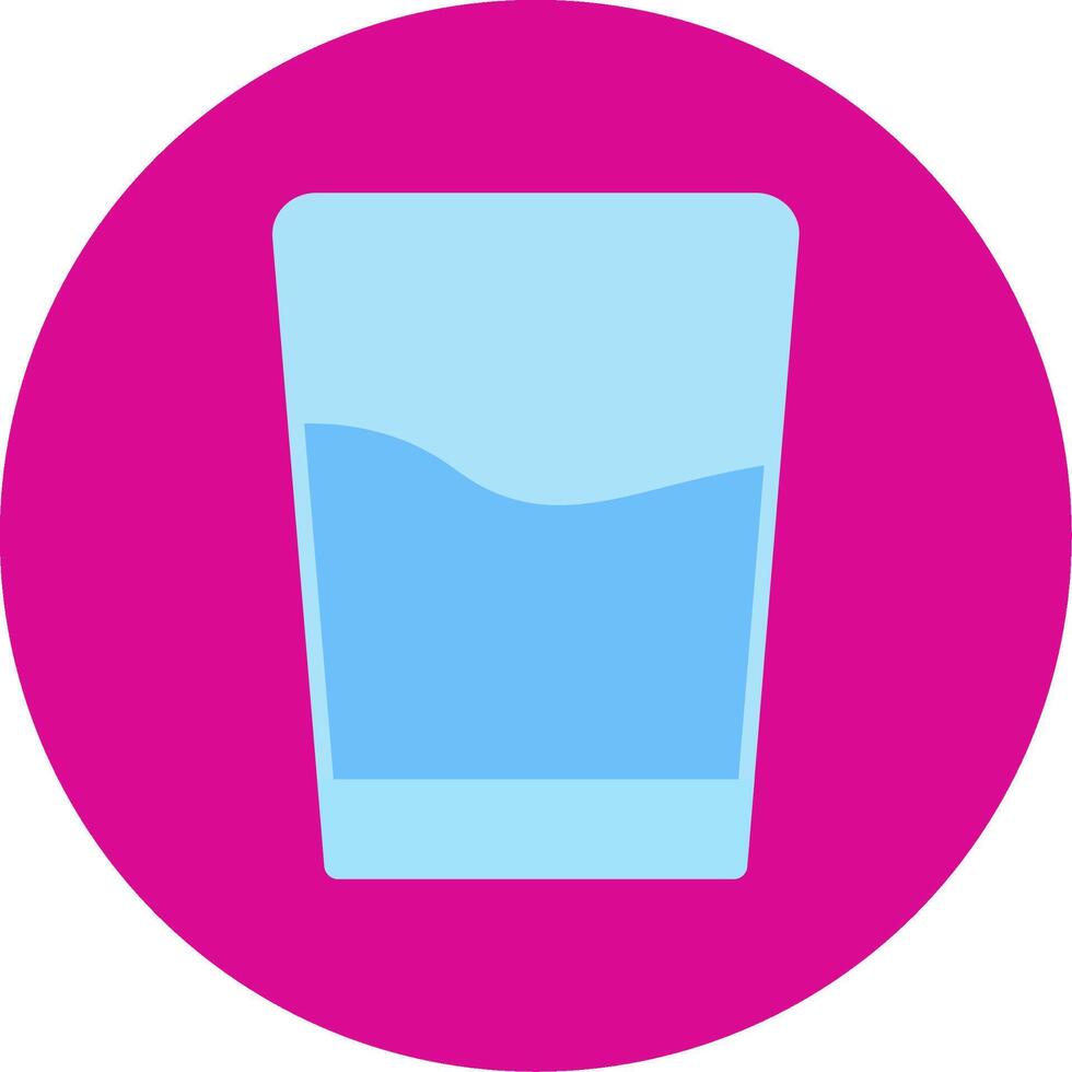 Glass Of Water Flat Multi Circle Icon vector