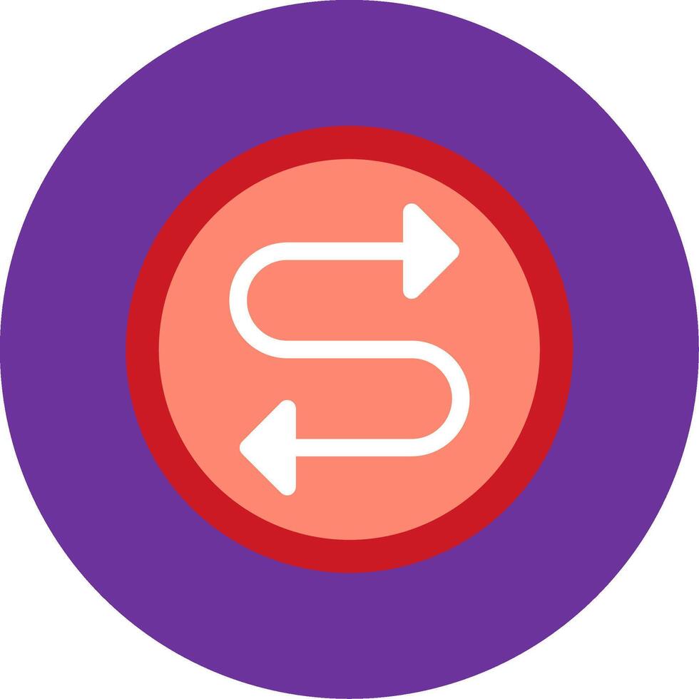 Two Directions Flat Multi Circle Icon vector