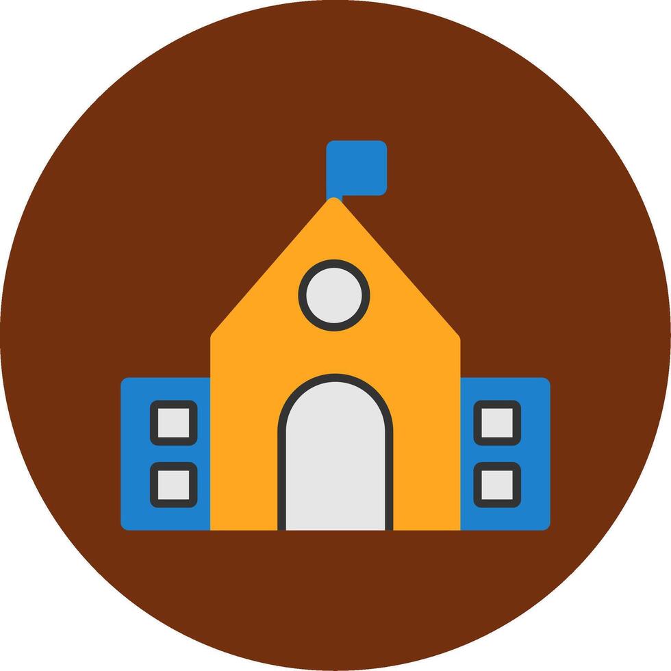 School Flat Multi Circle Icon vector