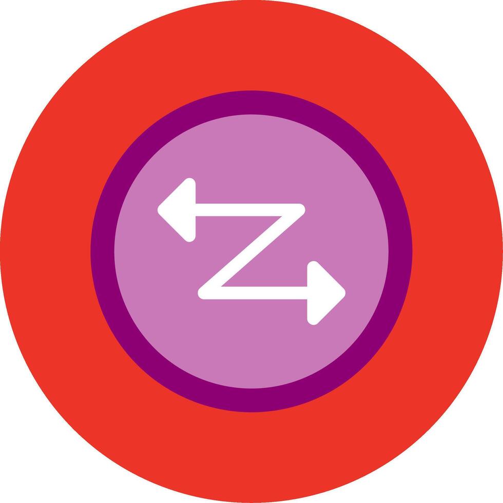 Zig Zag Flat Multi Circle Icon vector