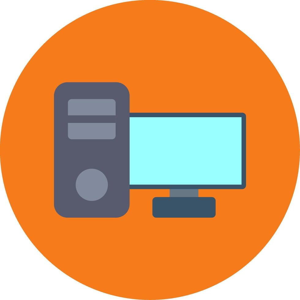 Computer Flat Multi Circle Icon vector