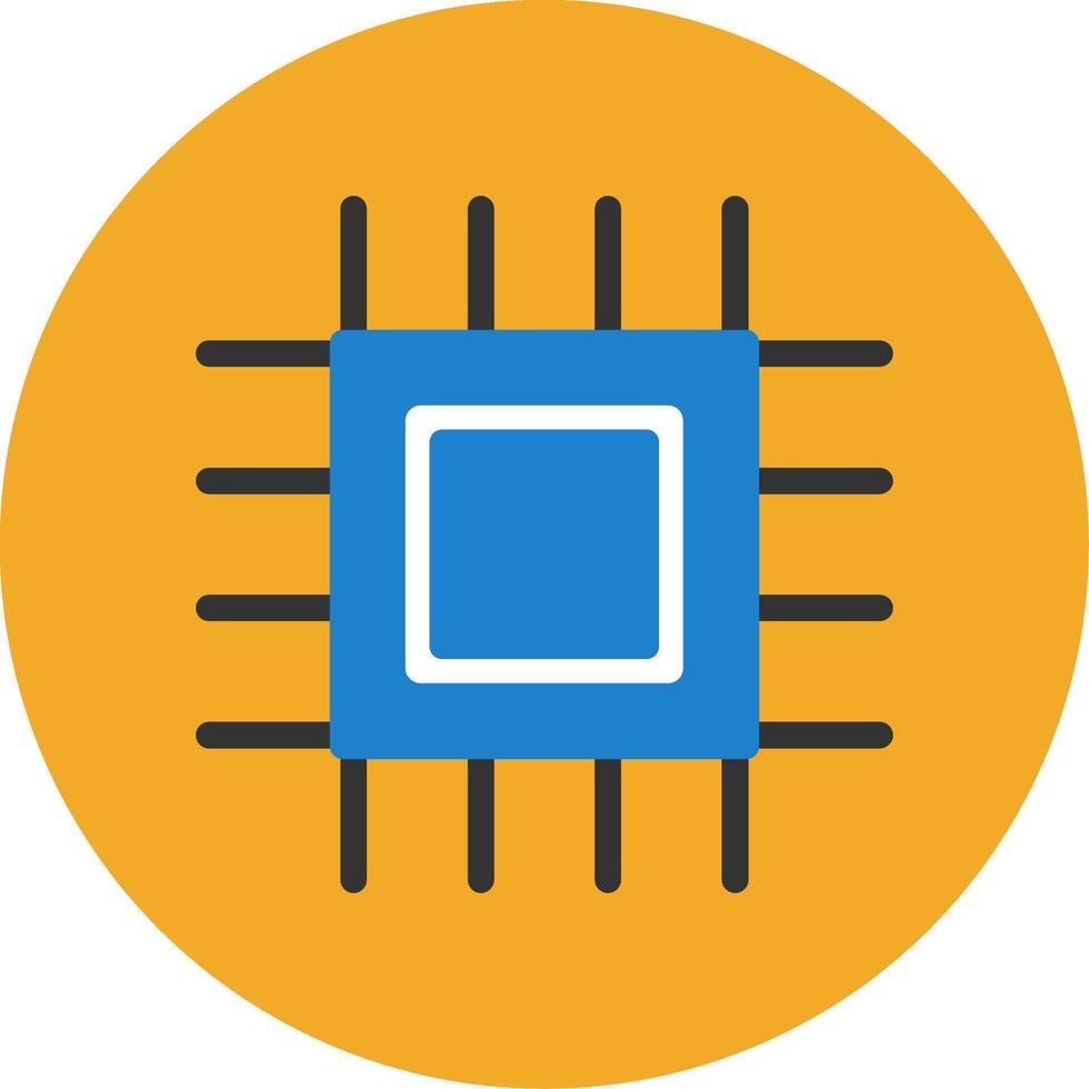 Cpu Flat Multi Circle Icon vector